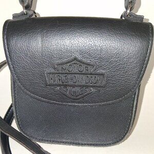 Harley Davidson Small Black Leather Purse - SO CUTE